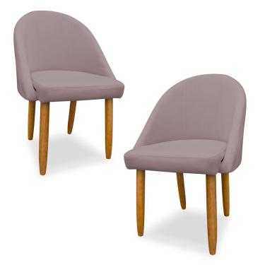 Imagem de Kit 04 Cadeiras Decorativa Estofada Para Sala Recepção Cozinha Lua Star Veludo Bege Do Lar Móveis E Decoração