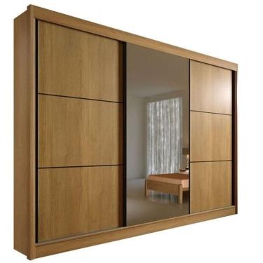 Imagem de Guarda Roupa Casal Com Espelho 3 Portas 6 Gavetas - Los Angeles-cinamomo - Móveis D`doro