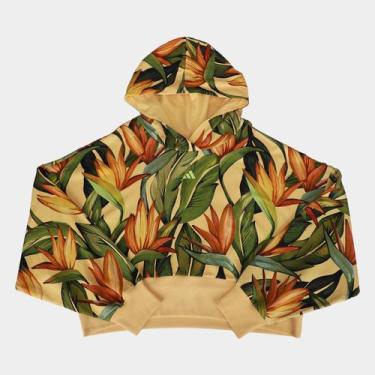 Imagem de Moletom Plus Size Adidas Farm Com Capuz Feminino, Amarelo, Verde, G2