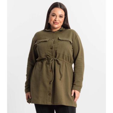 Imagem de Parka Feminina Plus Size Secret Glam Verde-Feminino
