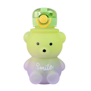 Imagem de Garrafa urso smile de plástico com alça 700ml - Golden Rio, Verde