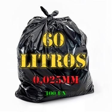 Imagem de Saco De Lixo 60 Litros Uso Moderado Reforçado 100 Unidades Cor Preto -