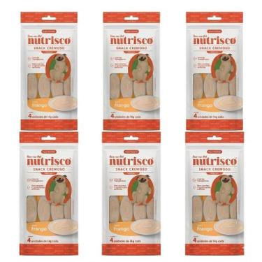 Imagem de Kit Petisco Cães Snack Cremoso Nutrisco Frango 56g C/6 Unidades