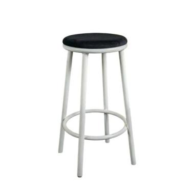 Imagem de Banqueta Alta Luxo Aço Suede Banco Luna - Loja Béle