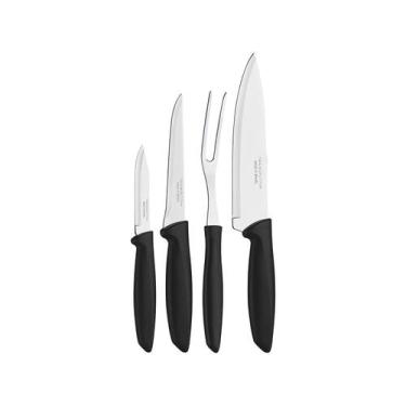 Imagem de Conjunto de Facas Tramontina Plenus inox 4 Peças Preto, Preto e Prata,