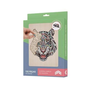 Imagem de Jogo Quebra-Cabeça de Madeira Estampa Tigre com 132 Peças Copag - 3336