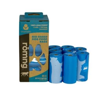 Imagem de Sacos de lixo para cães superiores | Sacos de cocô de cachorro premium | Sacos de lixo azul para cães | Mistura de amido de milho | 16 rolos | 240 sacos sem cheiro