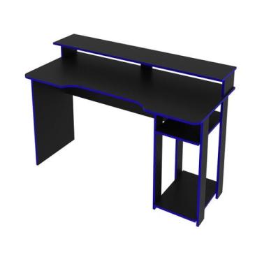 Imagem de Mesa Gamer ME4153 Preto/Azul Tecnomobili, Preto e Azul