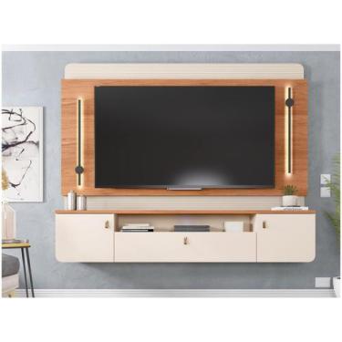 Imagem de Painel Com Led Para Tv até 75 Polegadas Cinza Dali Caemmun, Off White 