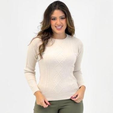 Imagem de Blusa de Lã Dyordhana Gola Redonda Texturizada Feminina-Feminino