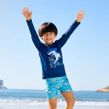 Imagem de Conjunto Praia Infantil Proteção UV 50+ Tubarão Marinho Tip Top
