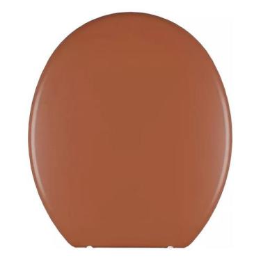 Imagem de Assento Sanitário Almofadado Astra Oval Izy para Vaso Deca, Caramelo