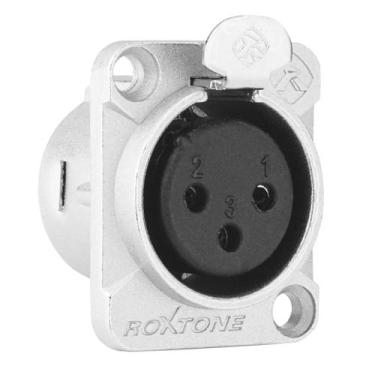 Imagem de Conector XLR Painel Quadrado RX3FD-NT Roxtone Profissional Para 3 Pino