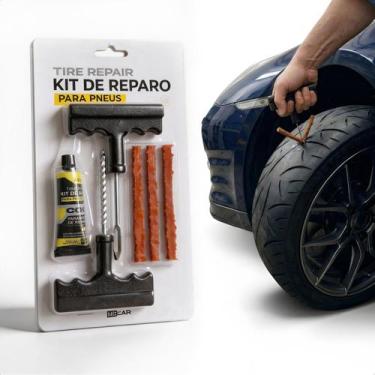 Imagem de Kit Reparo Rápido Para Pneus Sem Camara Carro Moto Remendo Macarrão Fe