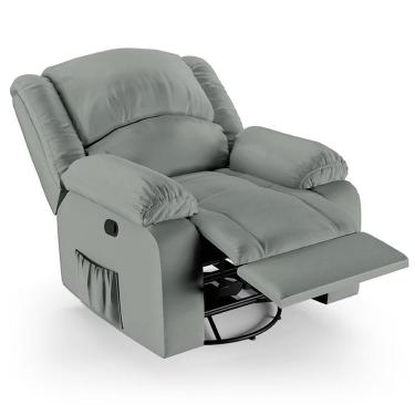 Imagem de Poltrona Do Papai Reclinável Pietra Glider Giratória Fh9 Pu Cinza - Mpozenato