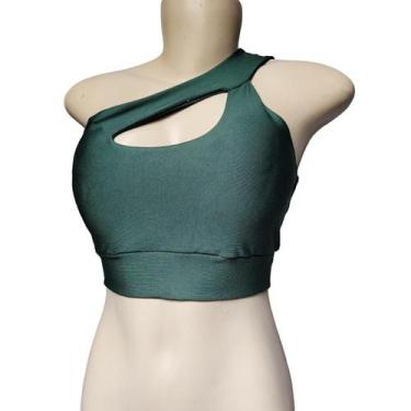 Imagem de Top de um ombro só com bojo removivel suplex fitness Treino - PIJAMAS 
