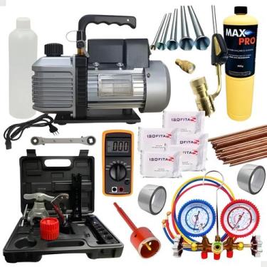Imagem de Kit Refrigeração Bomba De Vácuo Manifold Flangeador Curvador - Refrige