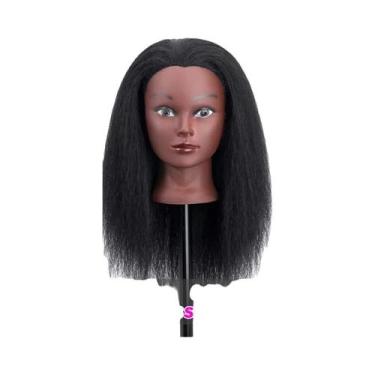Imagem de Cabeça De Manequim Com Cabelo 100% Real, Boneca De Treinamento De 18 P