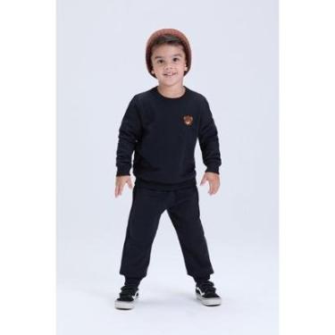 Imagem de Conjunto Infantil Unissex Moletom Felpado com Urso – Inverno-Masculino