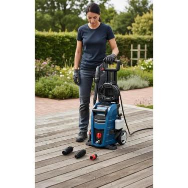 Imagem de Lavadora Alta Pressão 1800PSI 1500W Limpeza Potente Azul 220 - Congrat