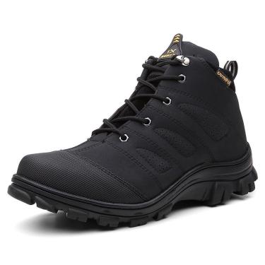 Imagem de Coturno Adventure Bota Masculina Cano Medio Cadarço Biqueira Impermeável Solado Borrach...