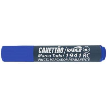 Imagem de Pincel Marcador Permanente Ponta CHANF. Recarregavel AZ. CX.C/12 - Rad