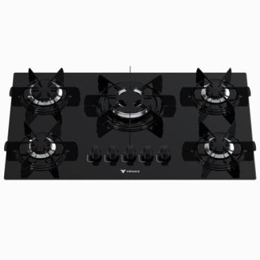 Imagem de Cooktop a Gas 5 Bocas Venax Sognare Tripla Chama Preto, Bivolt