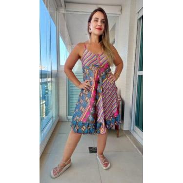 Imagem de Vestido Feminino Indiano Alça Seda Premium Cod 1103 - Aleci Fashion, U