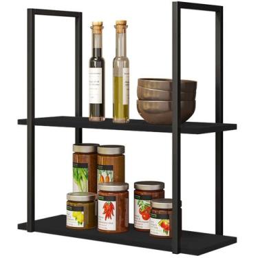 Imagem de Prateleira Decorativa Multiuso Industrial D01 Design Preto Fosco - Lya