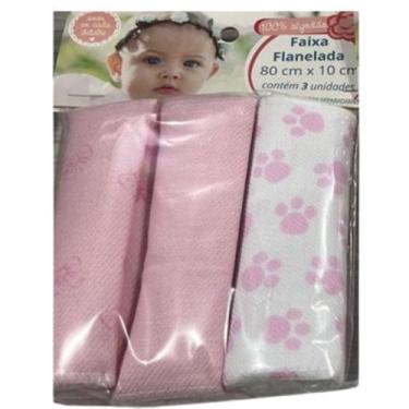 Imagem de Kit 3 Faixas Umbilicais 100 Algodão Flanelado para Bebês Conforto e Pr