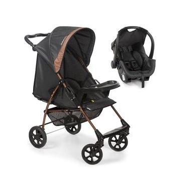 Imagem de Travel System Galzerano Carrinho De Bebê Romano 1039 Com Bebê Conforto Cocoon Slim Preto E Cobre