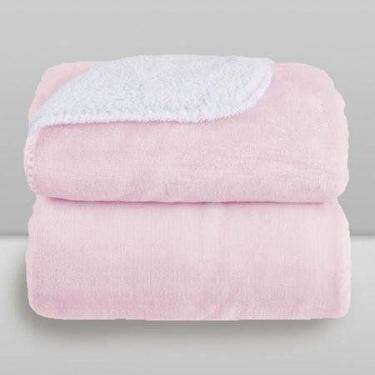 Imagem de Cobertor Bebe Plush com Sherpa Liso - LAÇO BEBE, Rosa