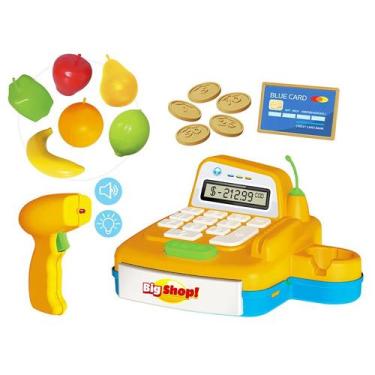 Imagem de Caixa registradora com acessórios, vegetais para comprar, LED e som de