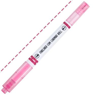 Imagem de Caneta Hidrográfica Fineliner 0.4mm com Carimbo Roll BRW Rosa, Rosa