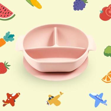 Imagem de Prato para alimentação de bebês em Silicone BPA-Free - com divisórias,