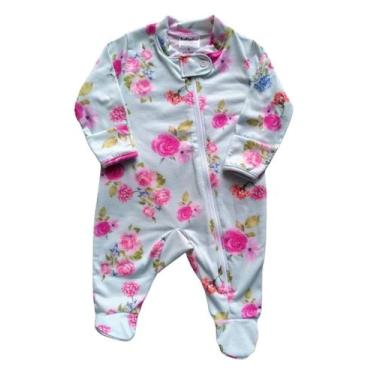 Imagem de Macacão Bebê Feminino Longo com Pezinho Floral Jolie Fofinho, Verde ág