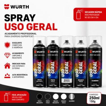 Imagem de Tinta Spray Uso Geral WMax Wurth 400ml 250g, PRETO FOSCO