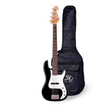 Imagem de Baixo SX SPB62+ 5 Cordas Preto Com Bag