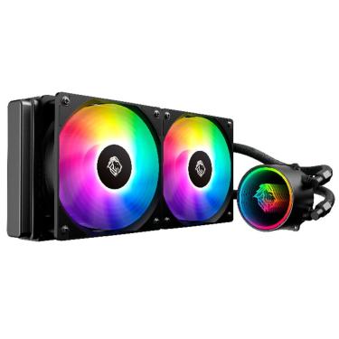Imagem de Water Cooler Hayom FC1315 com RGB e Compatível Intel AMD Cobre Puro Preto 12CM 240MM