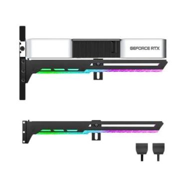 Imagem de Suporte Para Placa Gráfica ARGB 5V AURA Com Padrão De Diamante Preto E