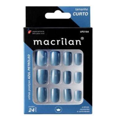 Imagem de Unhas Postiças UP219A Tamanho Curto Azul Petróleo - Macrilan