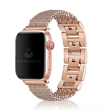 Imagem de Pulseira Aço Elos Fios compatível com Apple Watch (38/40/41, Rose)