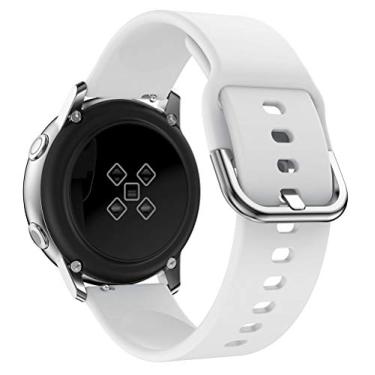 Imagem de Pulseira 20mm Moderna compatível com Samsung Galaxy Watch Active 1 e 2 - Galaxy Watch 3 41mm - Galaxy Watch 42mm - Amazfit GTR 42mm - Amazfit GTS - Amazfit Bip - Marca LTIMPORTS (Branco)