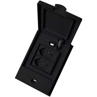 Imagem de Cj Tomada Dupla 20A - Blux B.L`Acqua Black Grafite - Bba10844-8Bk