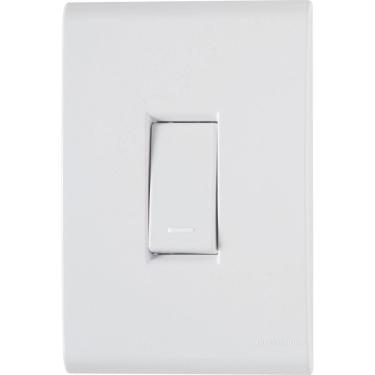 Imagem de Conjunto 4x2 com 1 Interruptor Simples Tramontina Liz 10 A 250 V Branco Tramontina