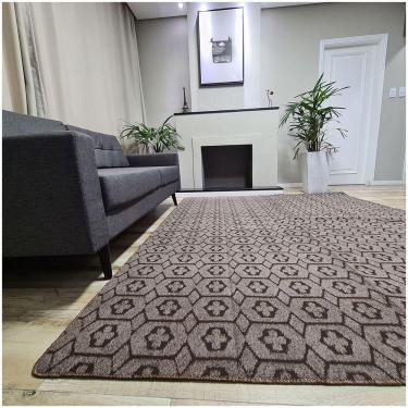 Imagem de Tapete Carpete Sala Quarto Elegante Geométrico 1,00 X 1,50 Titulo Cor Marrom