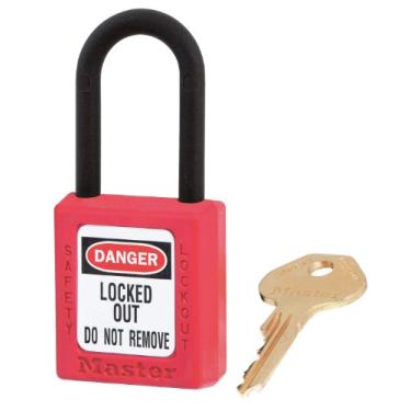 Imagem de MASTER LOCK Cadeado de bloqueio, KA, vermelho, 4 cm A, PK6
