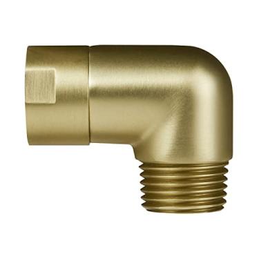 Imagem de Adaptador de cotovelo de chuveiro de latão sólido para cabeça de chuveiro, adaptador de braço de chuveiro de 90 graus, adaptador de cotovelo de extensão de braço de chuveiro, ouro escovado