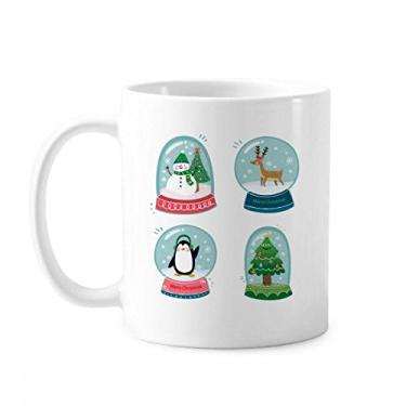 Imagem de Caneca de cerâmica com tema de boneco de neve de Natal para árvore de presente em cerâmica xícara de porcelana