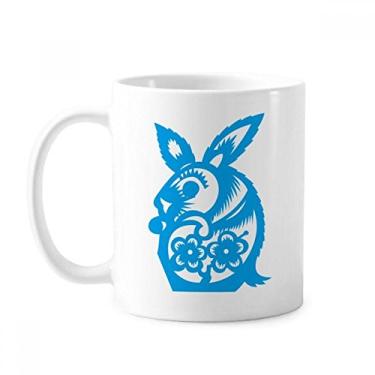 Imagem de Ano de Coelhos Animal China Zodíaco Caneca Cerâmica Café Porcelana Copo de Mesa